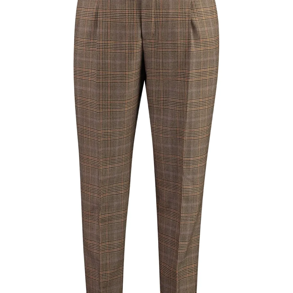 клетчатые брюки со складками клетчатые брюки со складками