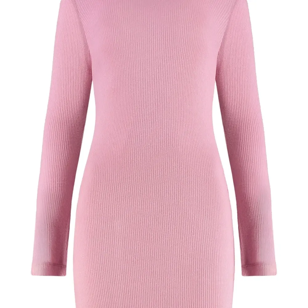 Платье мини Kelly в рубчик с длинными рукавами