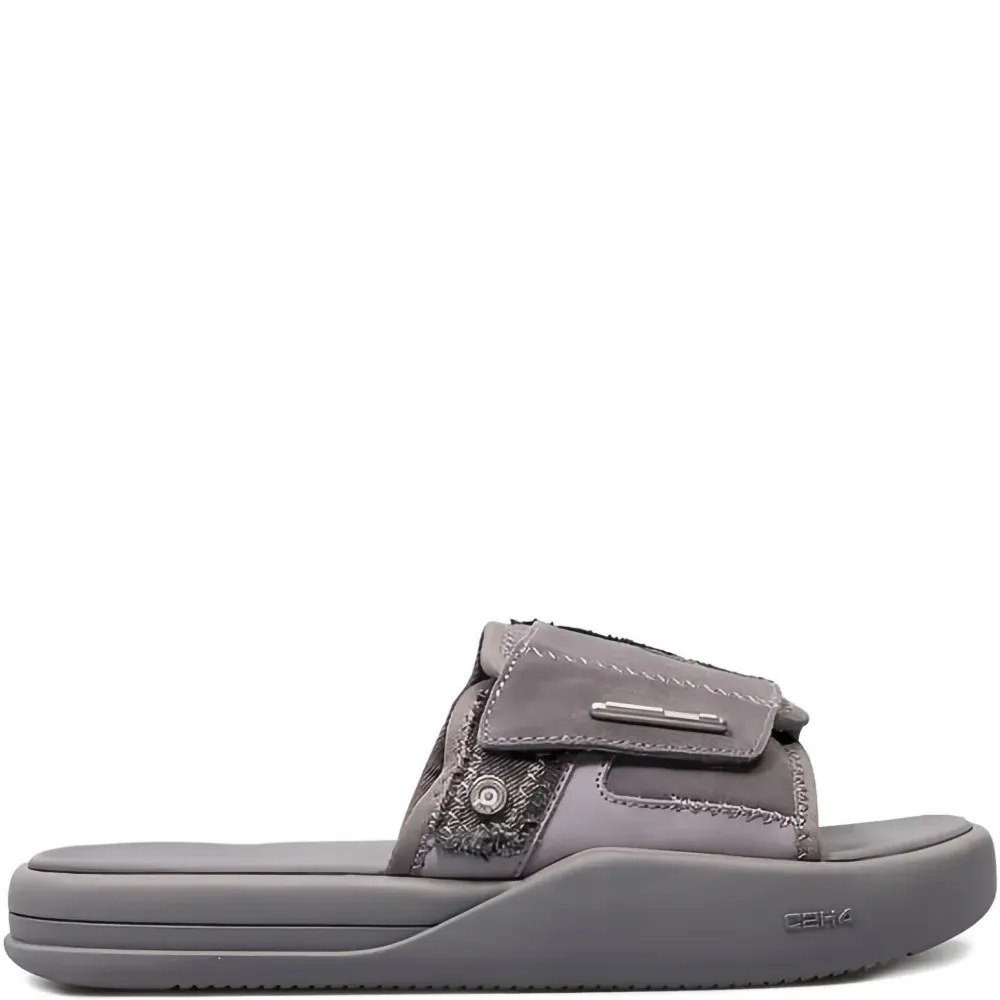 Тапочки с ремешками и замшевыми вставками