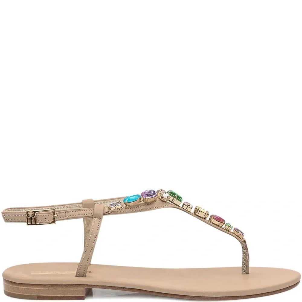 Сандалии с кристаллами