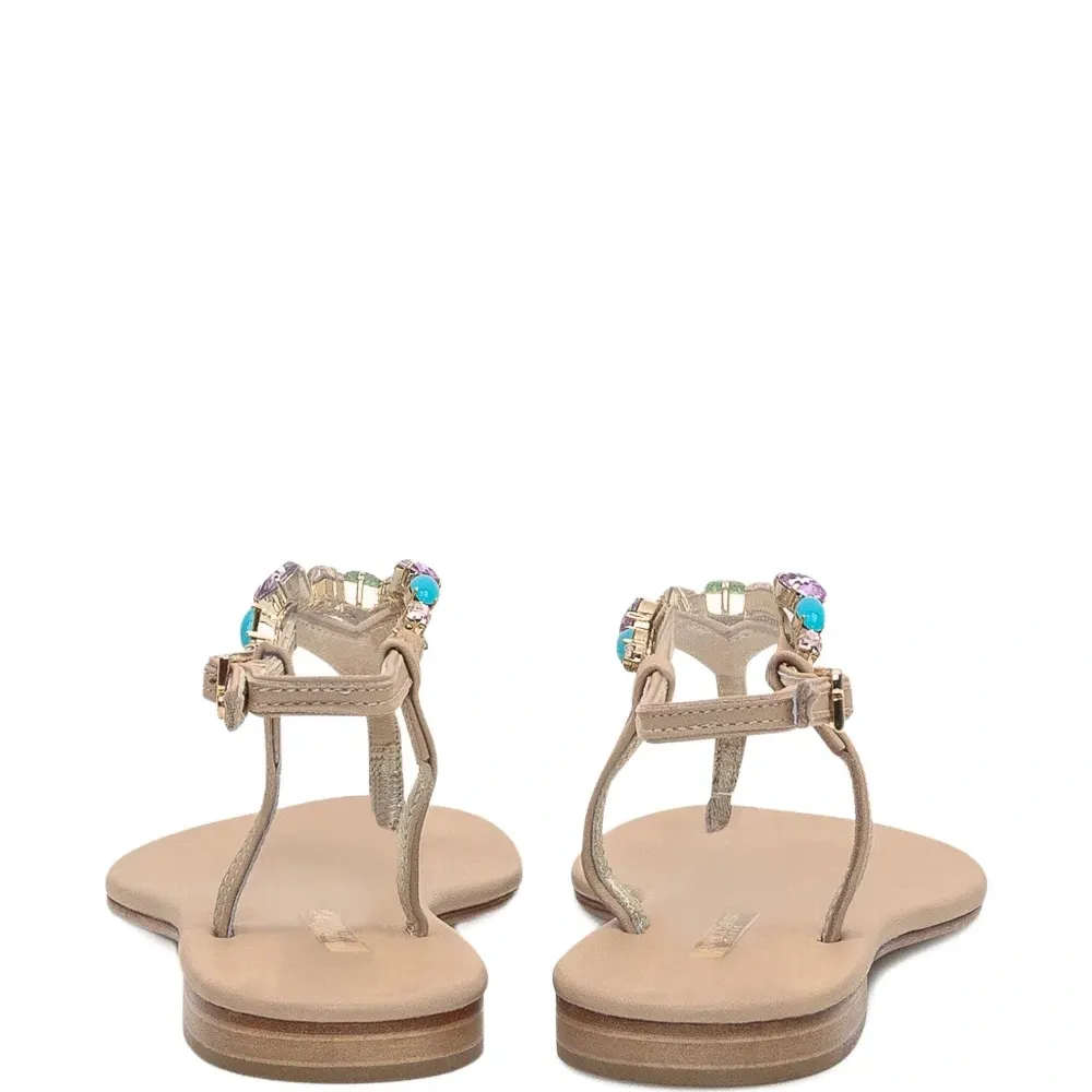 Сандалии с кристаллами