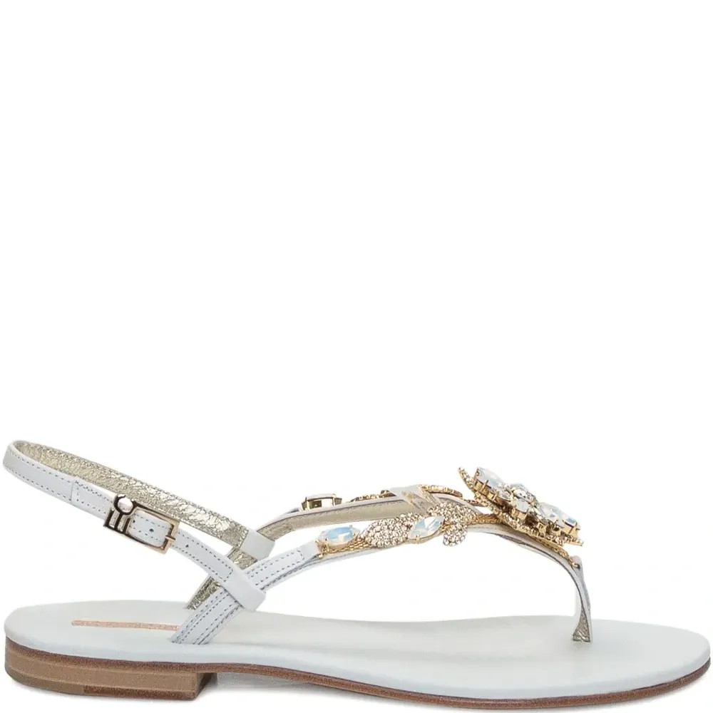 Сандалии с кристаллами