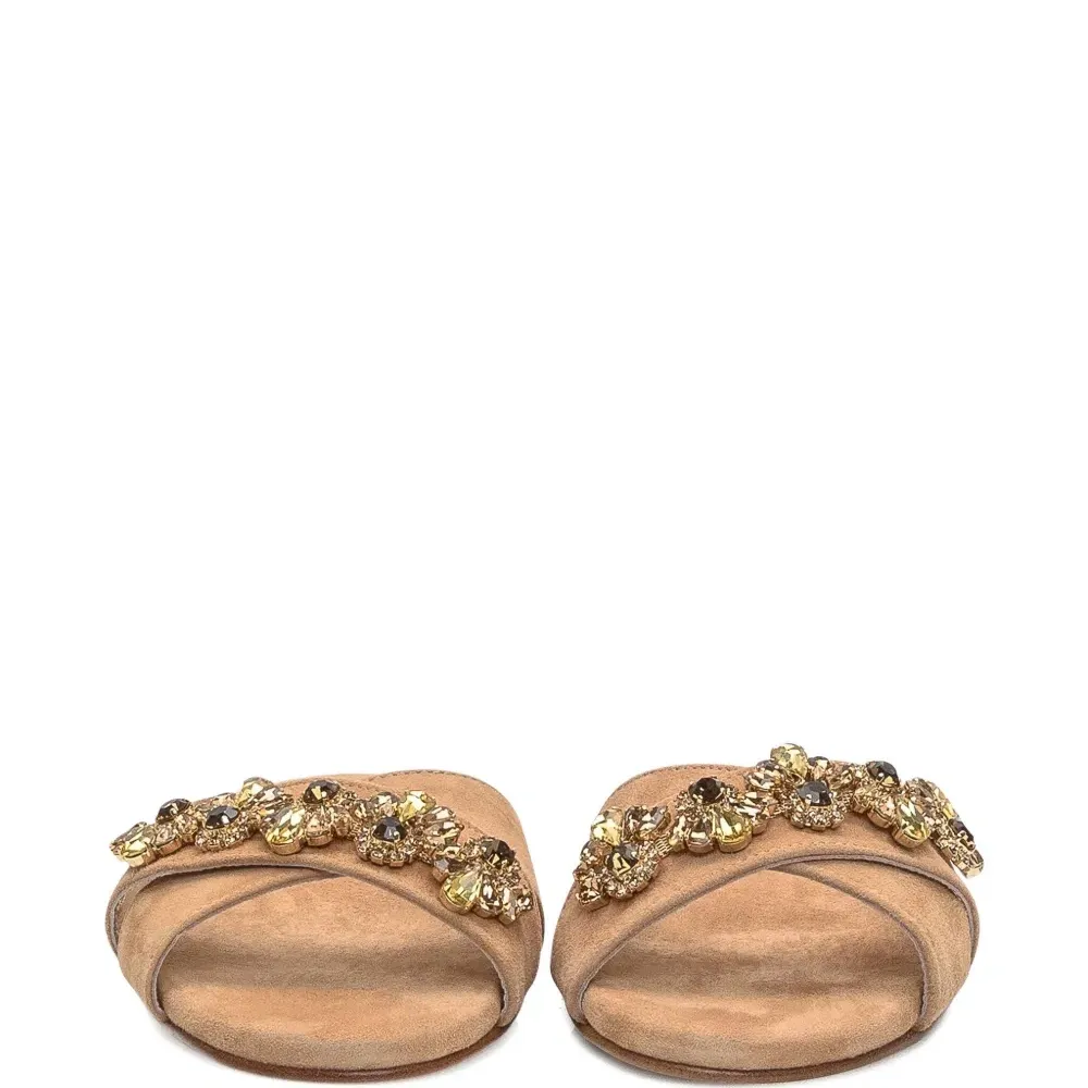 Сандалии с кристаллами