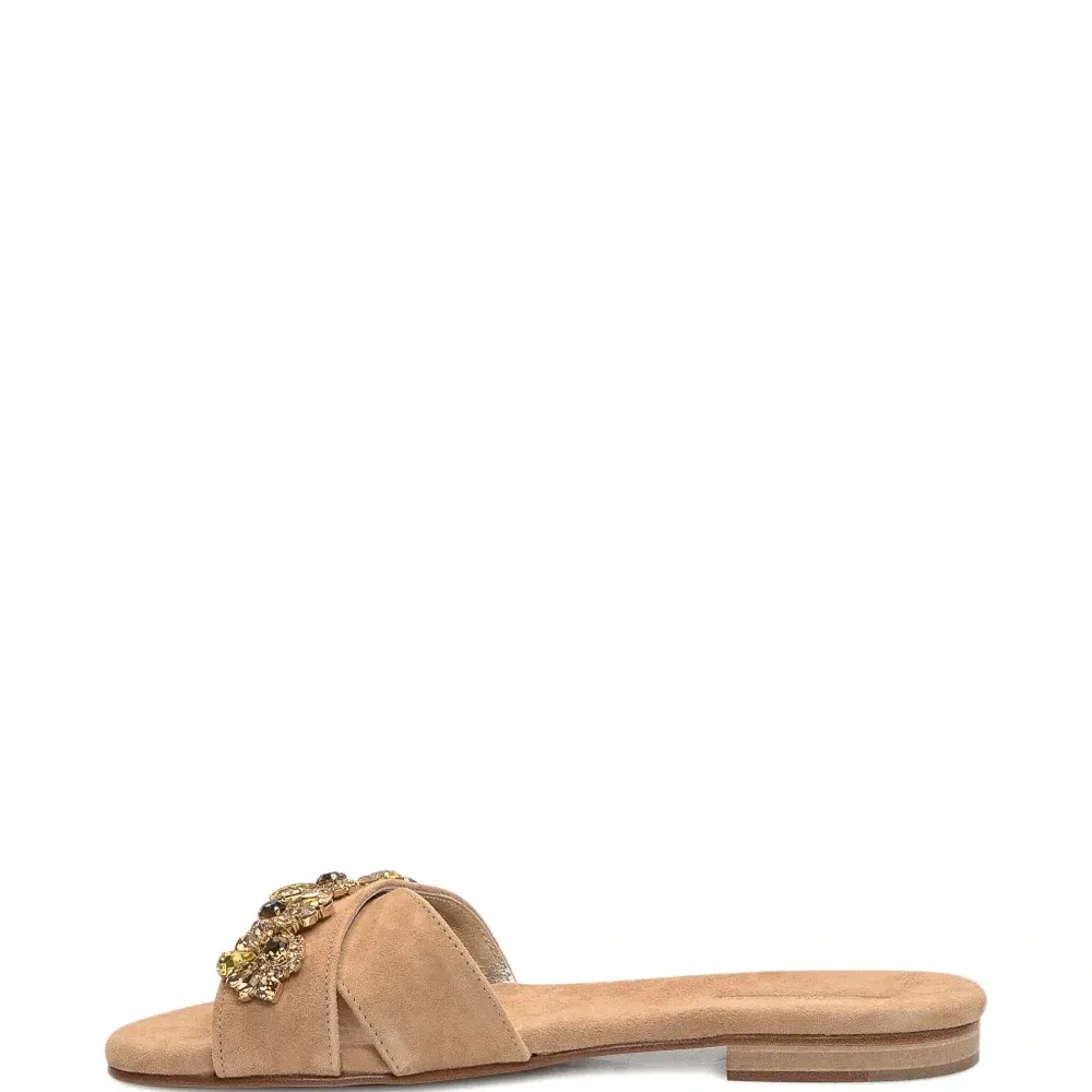 Сандалии с кристаллами