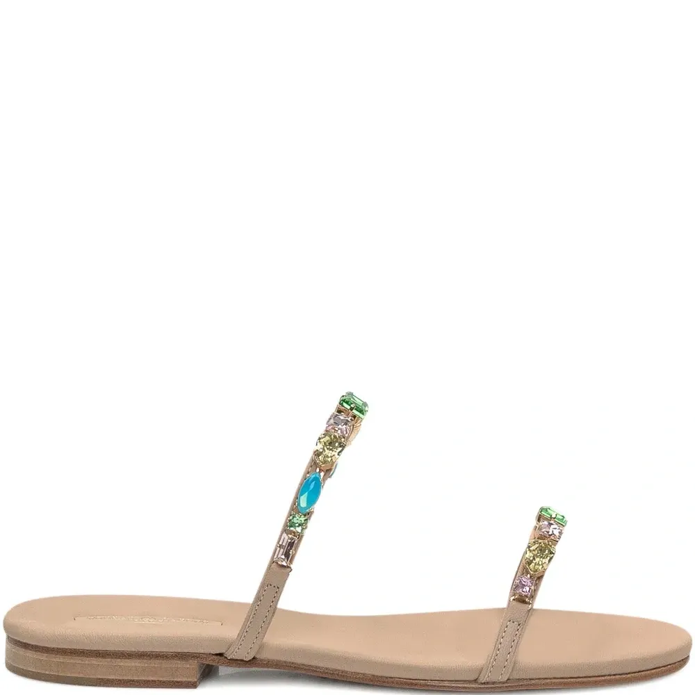 Сандалии с кристаллами