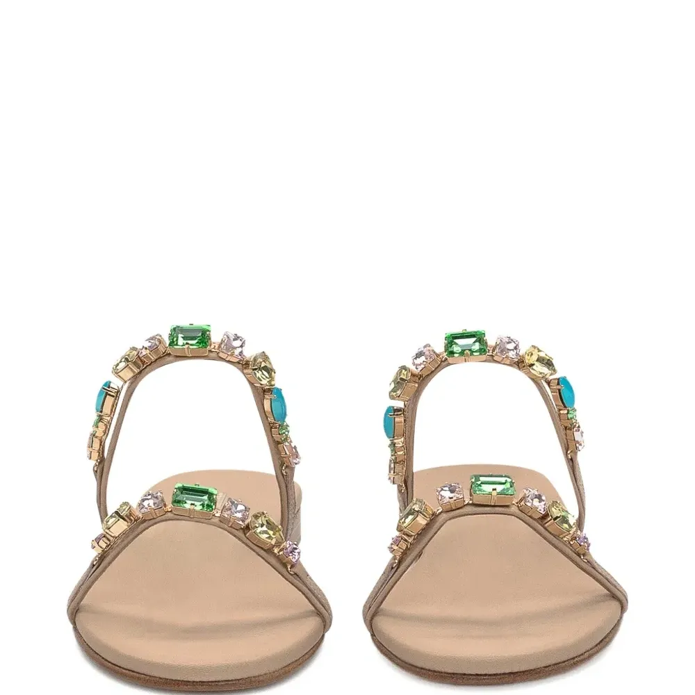 Сандалии с кристаллами