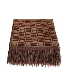 плед Erin с геометричным узором и бахромой