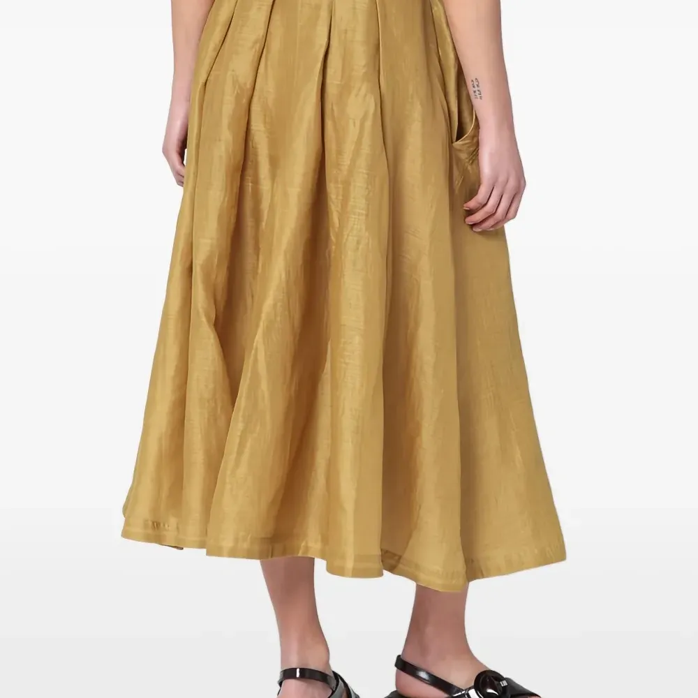 Плиссированная юбка миди с завязками Плиссированная юбка миди с завязками