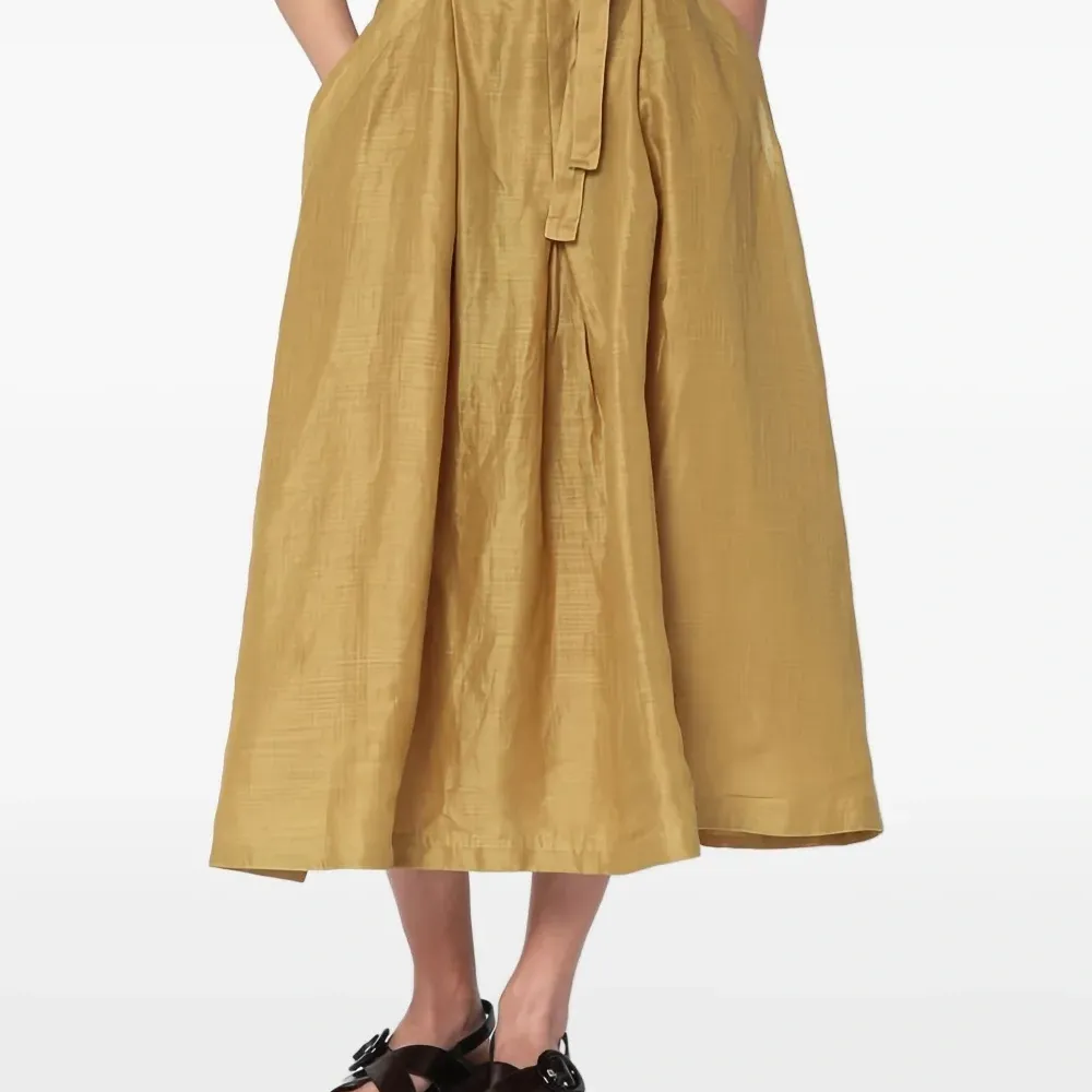 Плиссированная юбка миди с завязками Плиссированная юбка миди с завязками