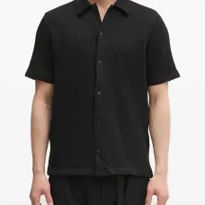 Рубашка в рубчик с короткими рукавами