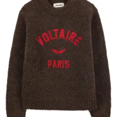 Свитер вязки интарсия с логотипом