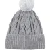 шапка бини фактурной вязки с помпоном