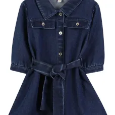 джинсовое платье с поясом