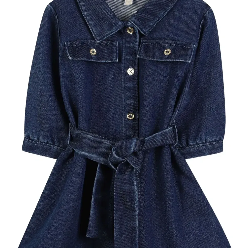 джинсовое платье с поясом