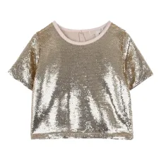 укороченный топ с пайетками