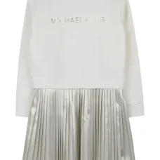 платье-толстовка с эффектом металлик