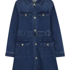 джинсовое платье-рубашка на пуговицах