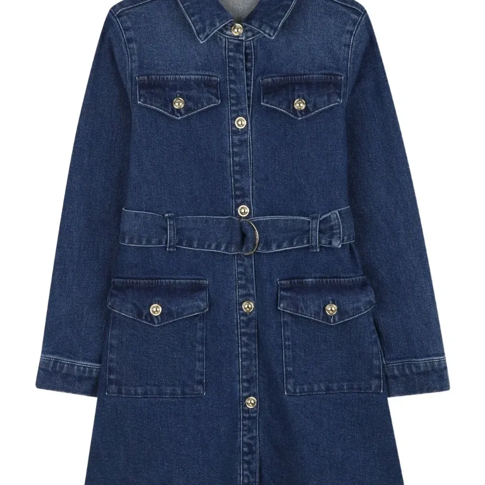 джинсовое платье-рубашка на пуговицах