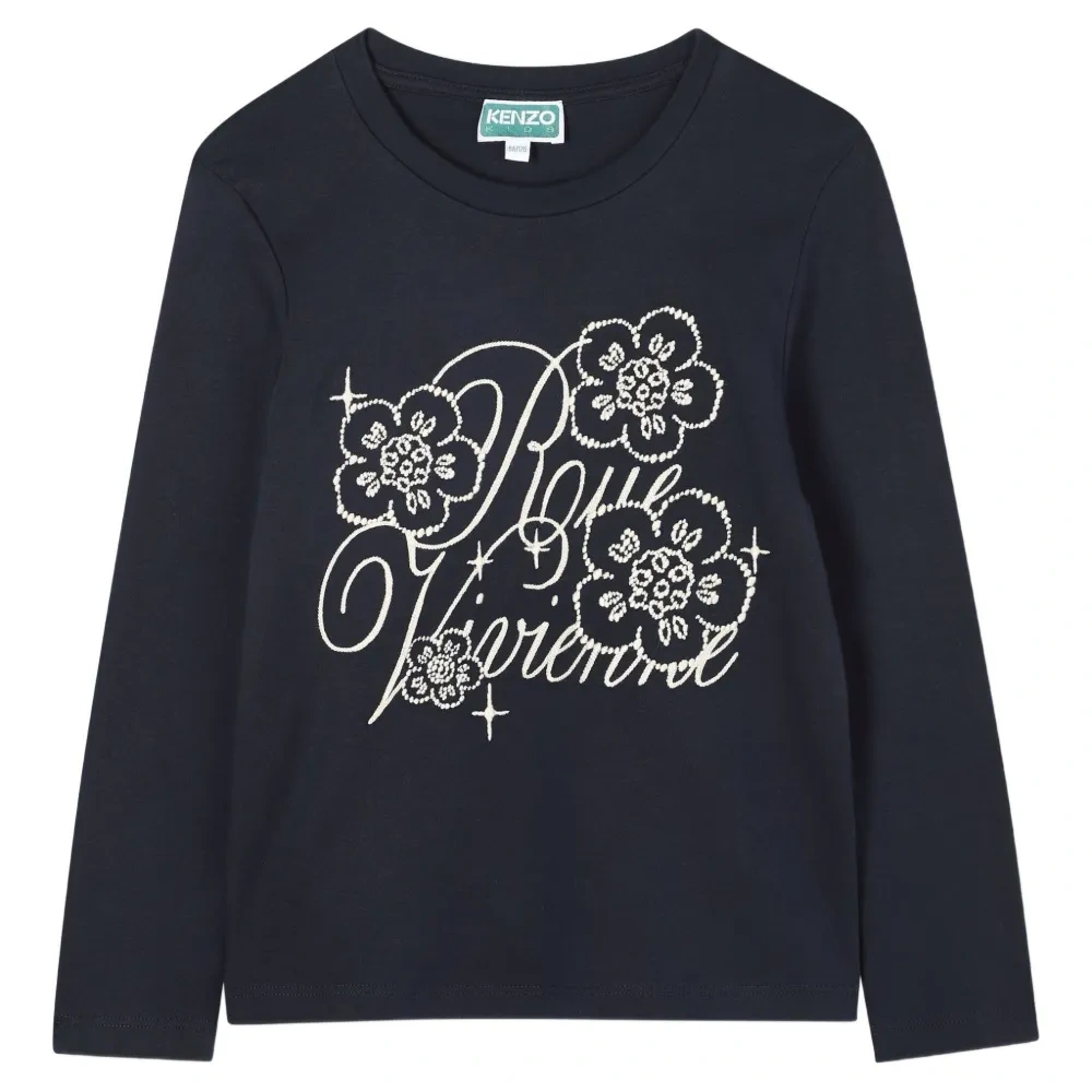 футболка с длинными рукавами и цветочным принтом