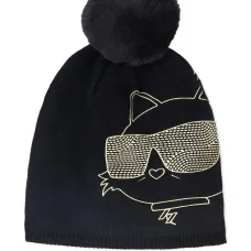 шапка бини с принтом Choupette