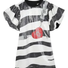 платье в полоску с пайетками