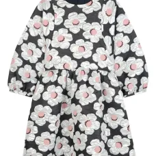 Платье с длинными рукавами и цветочным принтом