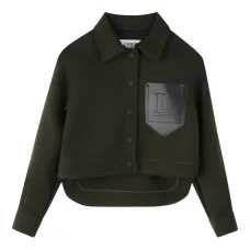 Укороченная куртка с вышитым логотипом