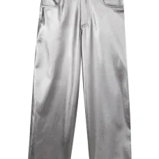 брюки с эффектом металлик