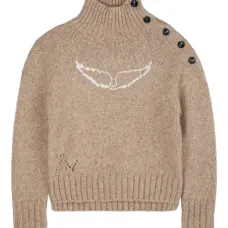 Свитер с высоким воротником и пуговицами