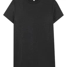 Платье с короткими рукавами и перфорацией