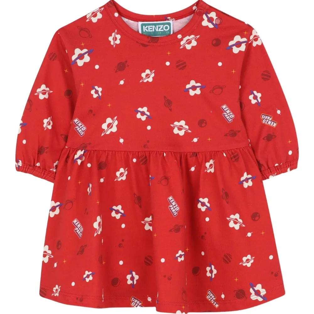 Платье с оборками и цветочным принтом