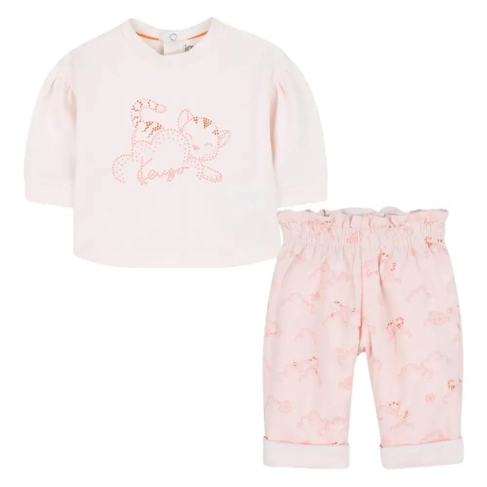 Комплект из топа и шортов с принтом