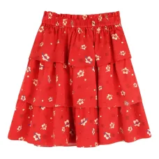 юбка с оборками и цветочным принтом