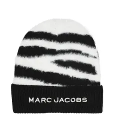 шапка бини с зебровым узором