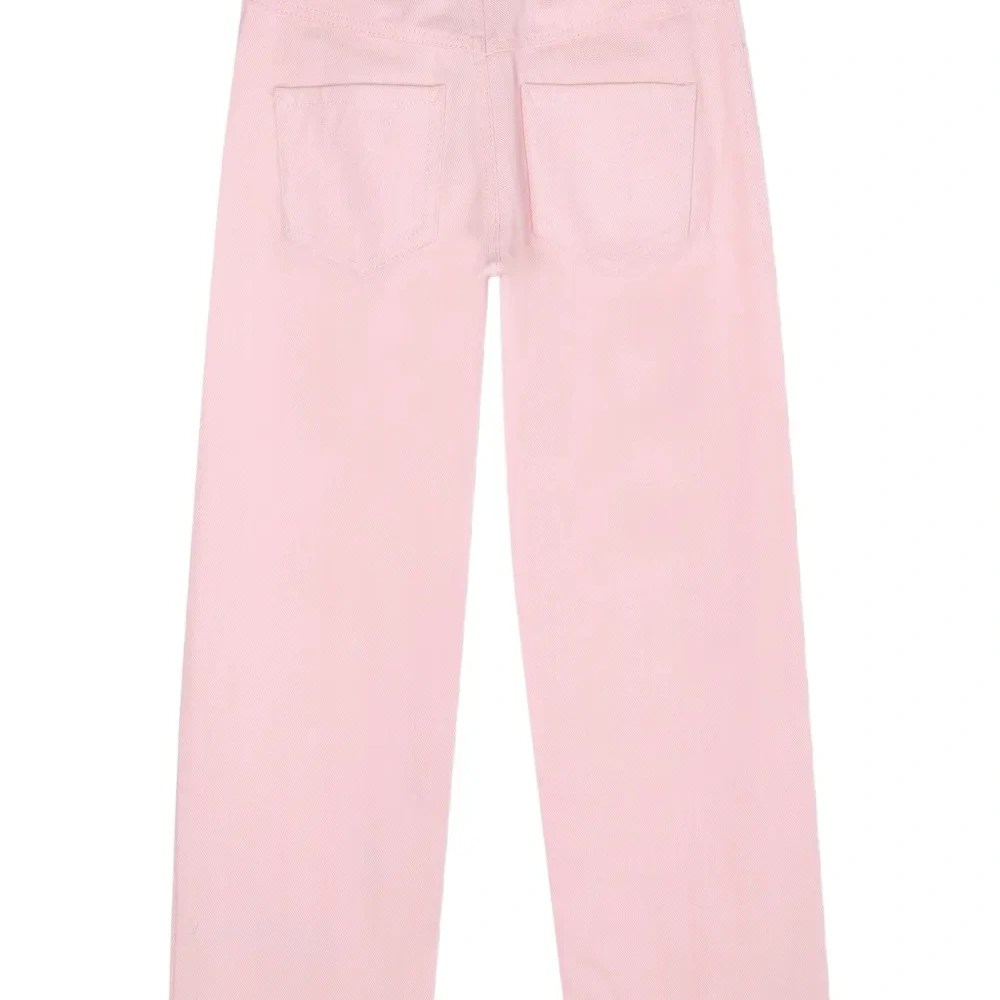 прямые джинсы с цветочной вышивкой