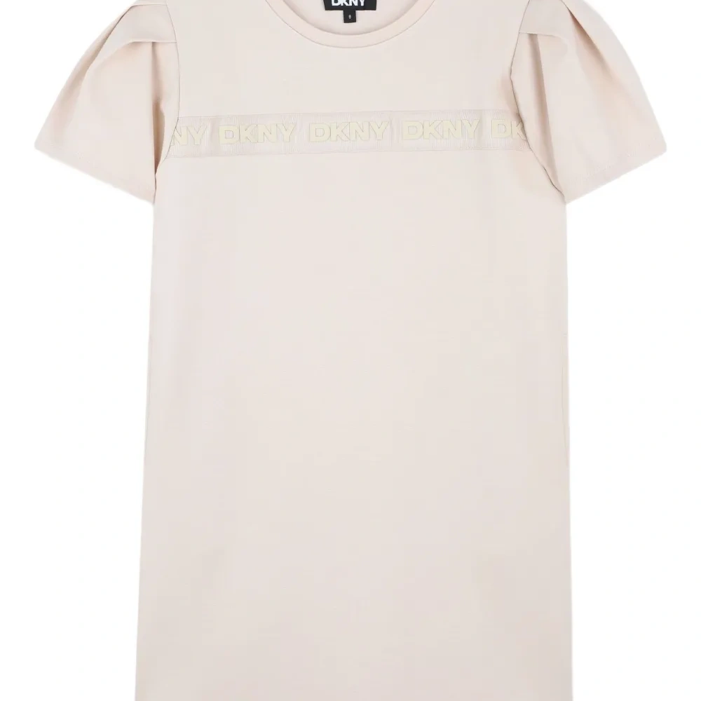 платье с объемными рукавами и логотипом