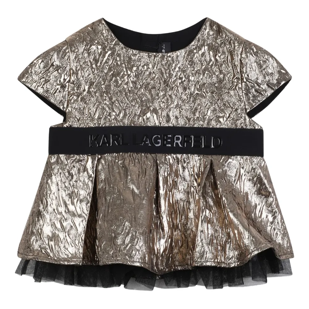 плиссированный топ с эффектом металлик