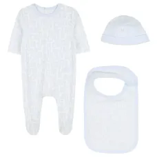 комплект из комбинезона, шапки и нагрудника с логотипом