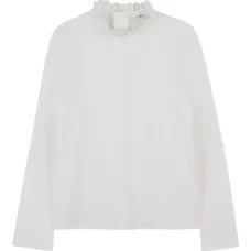 топ с высоким воротником и оборками