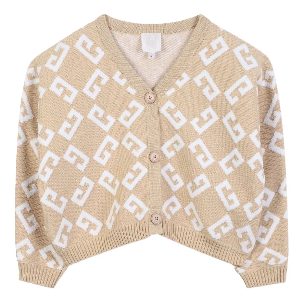 кардиган с жаккардовым логотипом