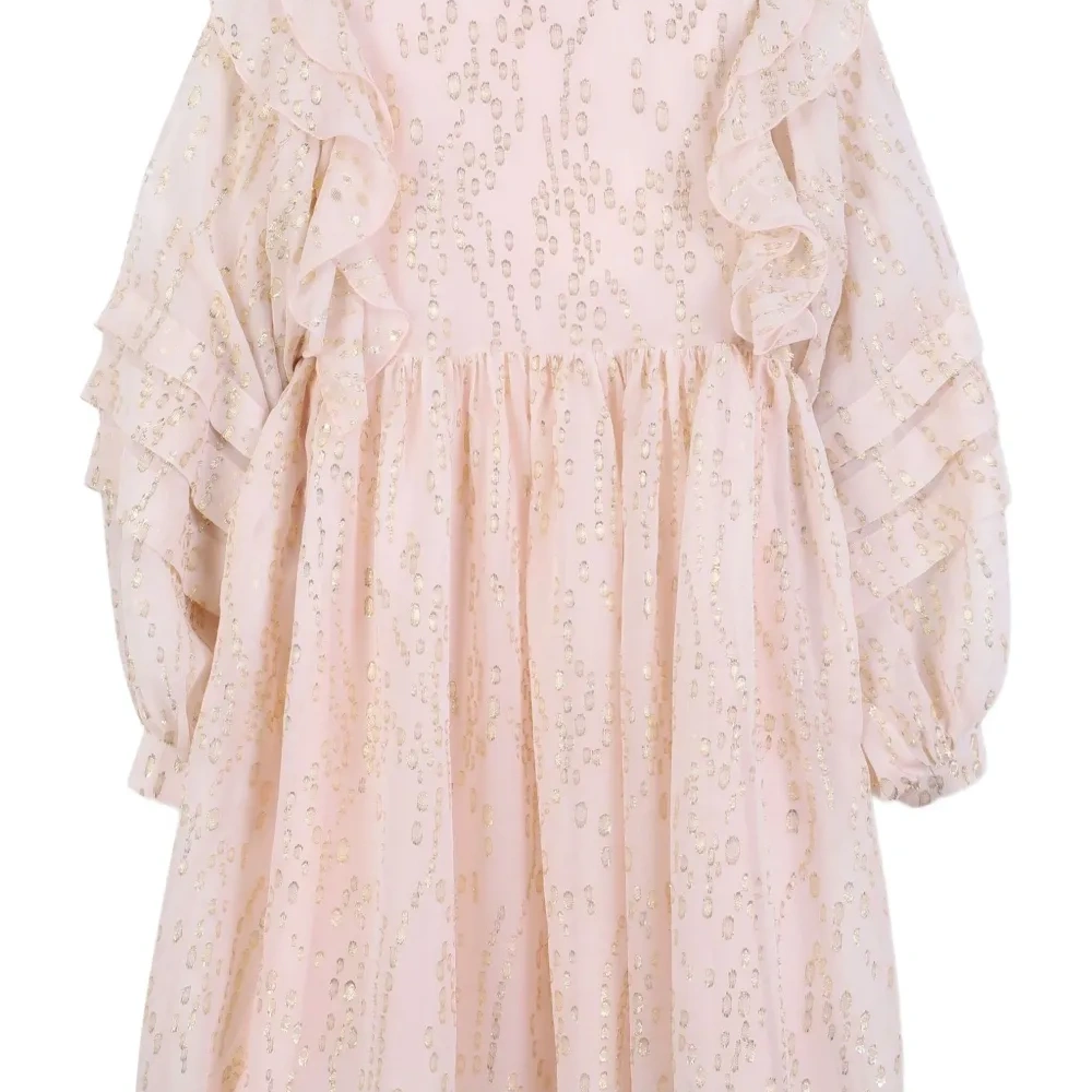 платье с пайетками и оборками