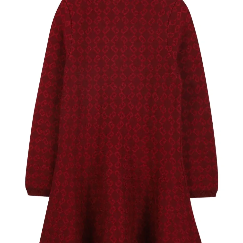 жаккардовое платье с воротником поло и монограммой