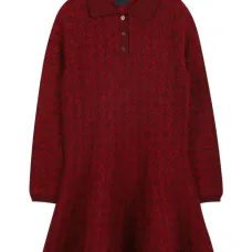 жаккардовое платье с воротником поло и монограммой