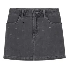 Джинсовая юбка с люверсами