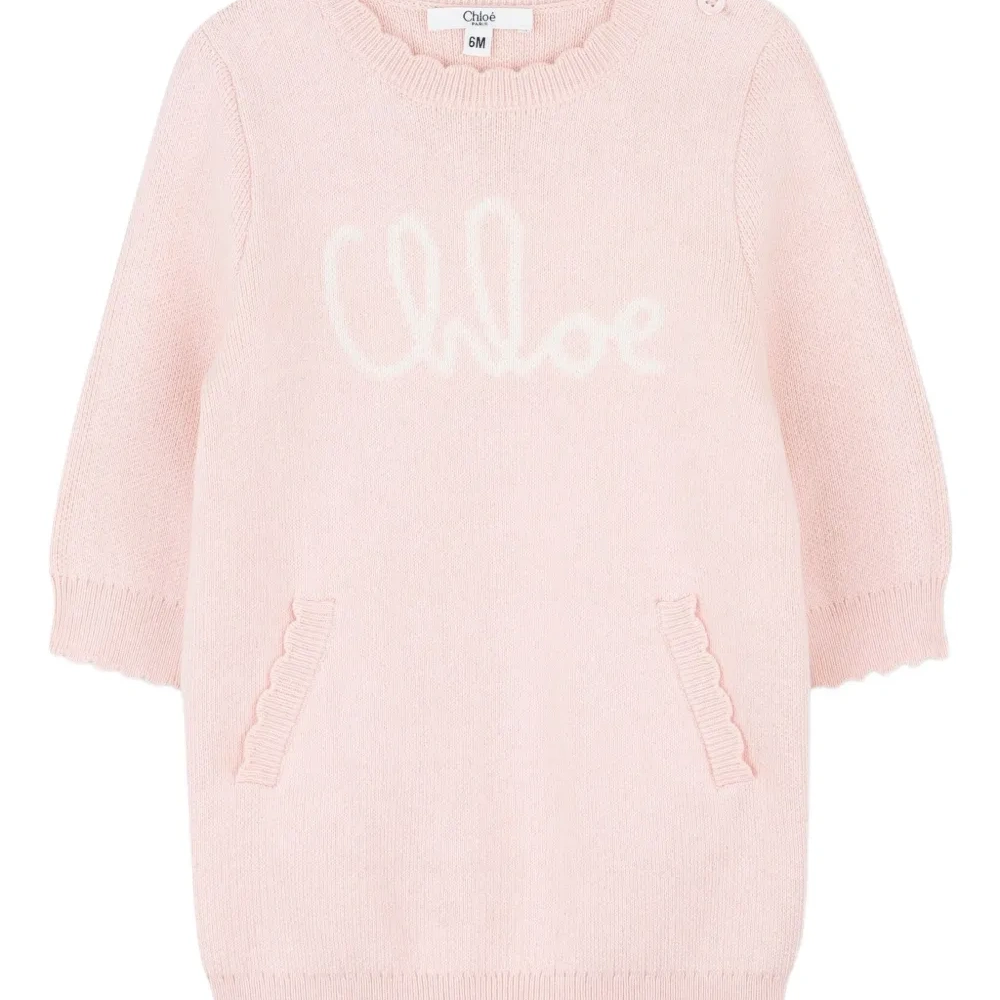 Трикотажное платье с вышитым логотипом