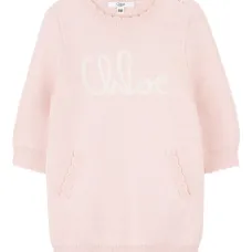 Трикотажное платье с вышитым логотипом