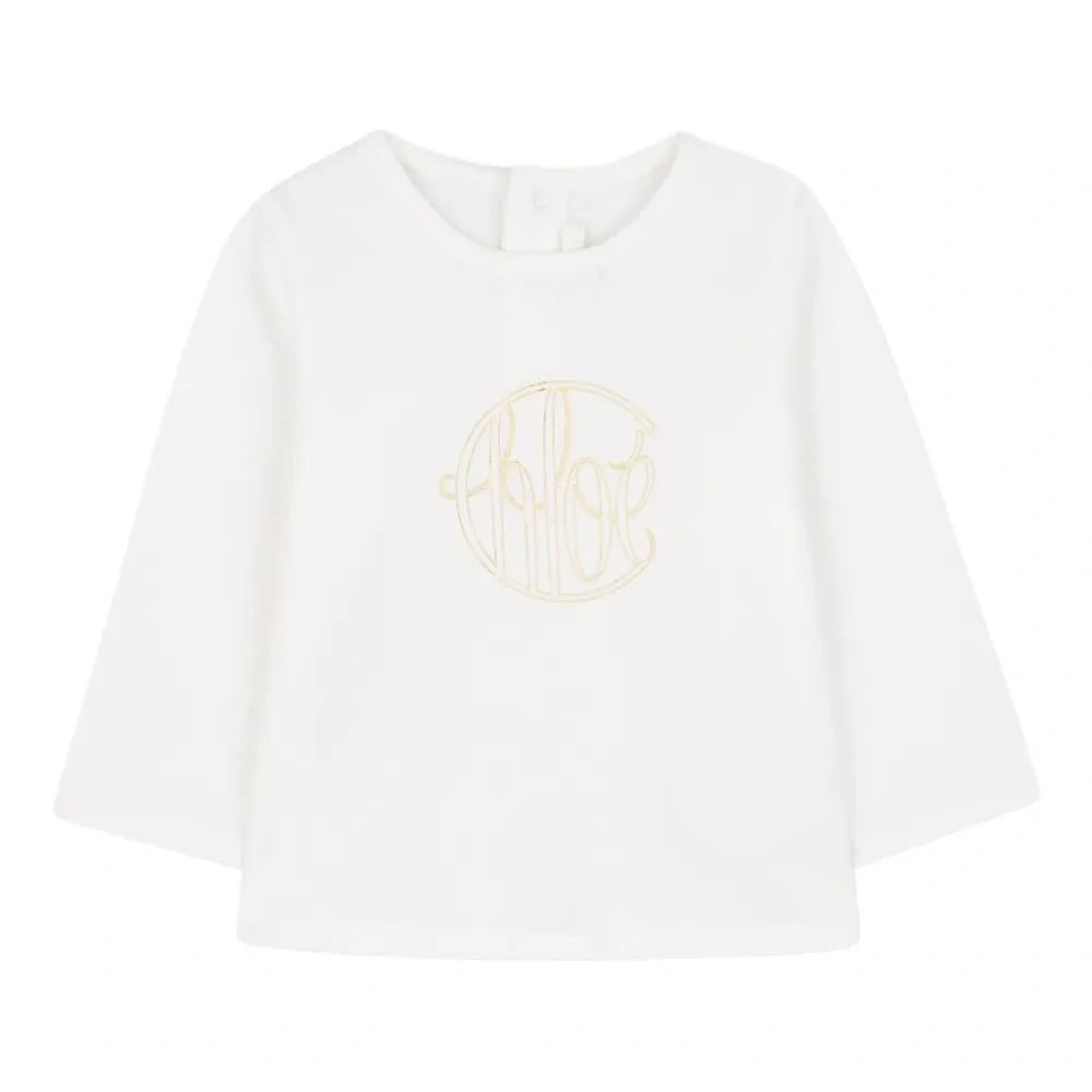 топ с длинными рукавами и вышитым логотипом