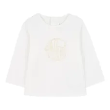 топ с длинными рукавами и вышитым логотипом