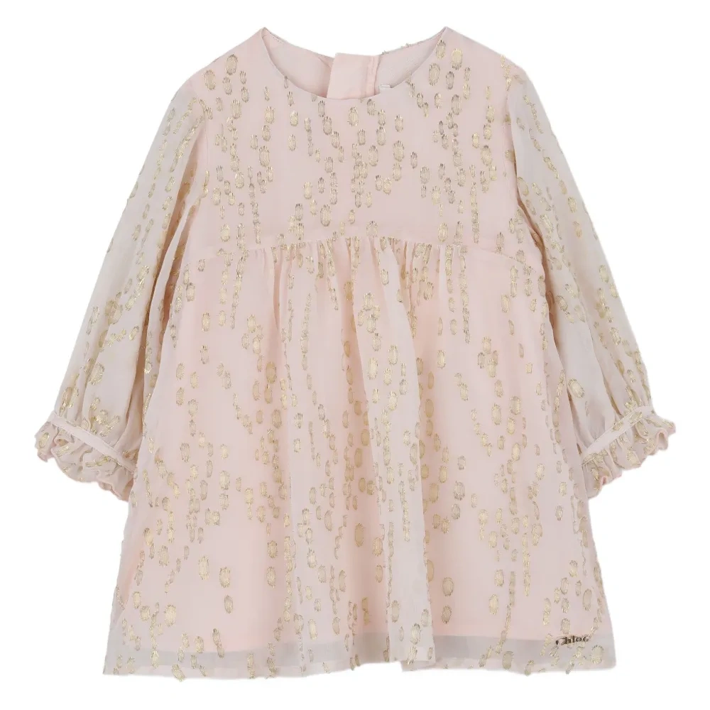 Платье с длинными рукавами и пайетками