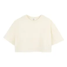 Укороченная футболка с тисненым логотипом